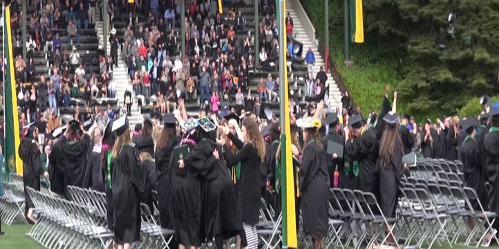 Crowd At Graduation - Throwing Of Hats