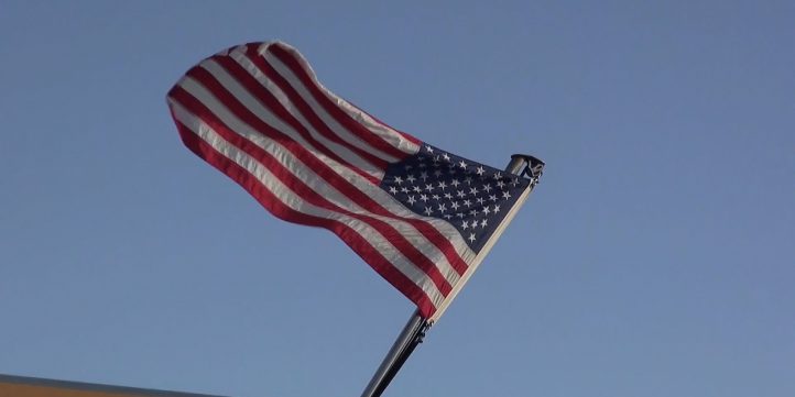 Small American Flag On Boat